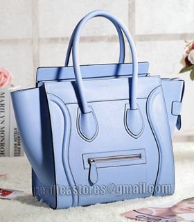 Celine Mini 30cm Emperor Blue Original Leather Tote Bag With Black Side-1