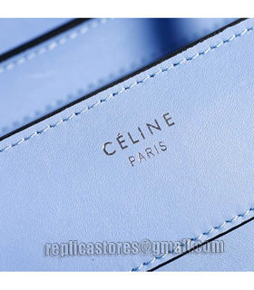Celine Mini 30cm Emperor Blue Original Leather Tote Bag With Black Side-6