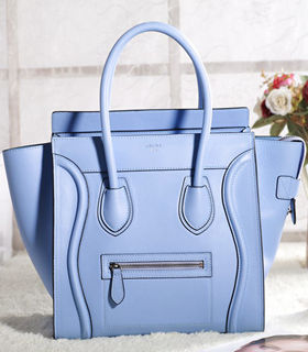 Celine Mini 30cm Emperor Blue Original Leather Tote Bag With Black Side