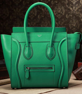 Celine Mini 30cm Grass Green Litchi Pattern Leather Tote Bag