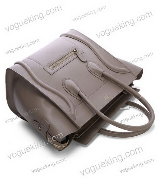 Celine Mini 30cm Khaki Imported Leather Medium Tote Bag-3