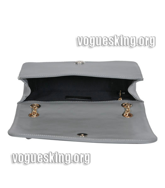Celine Mini 30cm Khaki Imported Leather Medium Tote Bag With Blue Side-4