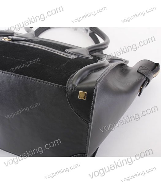 Celine Mini 30cm Medium Tote Bag Black Suede Calfskin-4