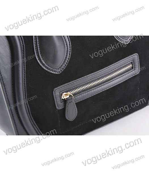 Celine Mini 30cm Medium Tote Bag Black Suede Calfskin-6