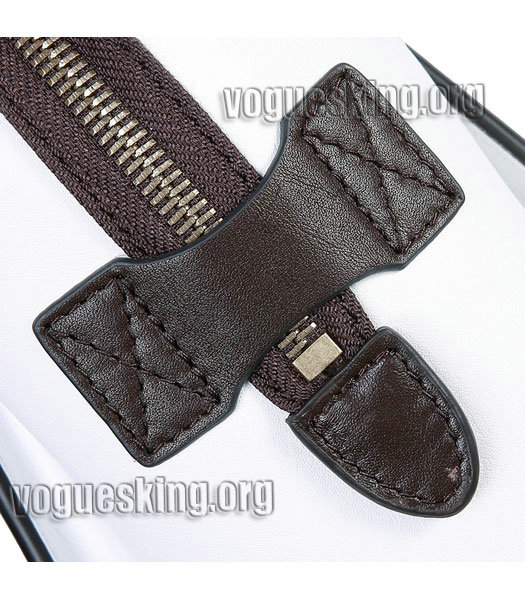 Celine Mini 30cm Medium Tote Bag Dark RedCoffeeWhite Imported Leather-5