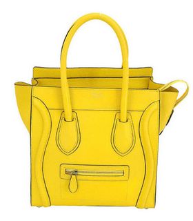 Celine Mini 30cm Medium Tote Bag Light Yellow Calfskin