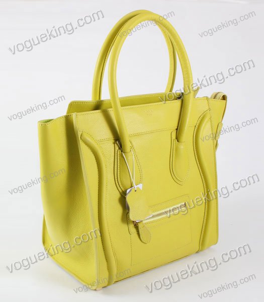 Celine Mini 30cm Medium Tote Bag Yellow Calfskin With Lambskin Inside-1