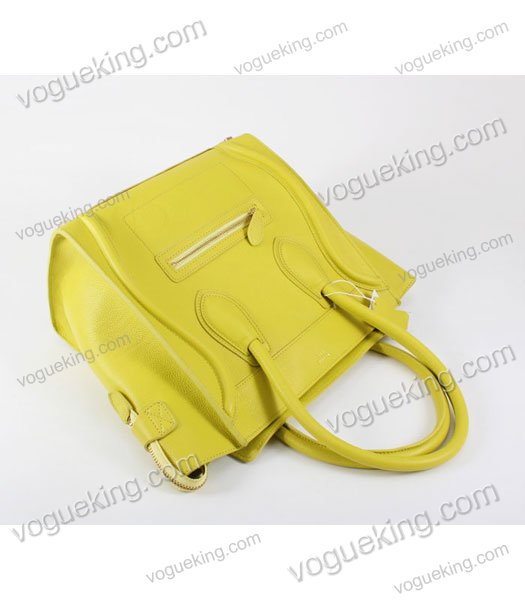 Celine Mini 30cm Medium Tote Bag Yellow Calfskin With Lambskin Inside-3