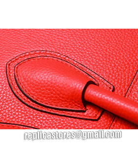 Celine Mini 30cm Orange Red Litchi Pattern Leather Tote Bag-6