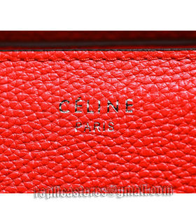 Celine Mini 30cm Orange Red Litchi Pattern Leather Tote Bag-7