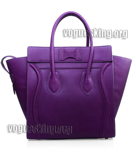 Celine Mini 30cm Purple Imported Leather Medium Tote Bag-2