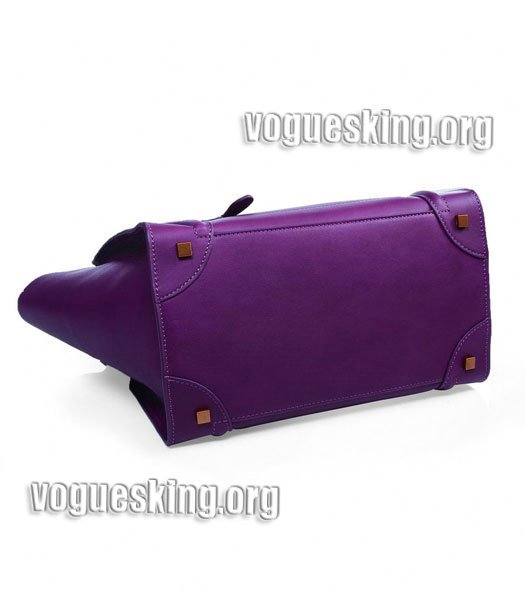 Celine Mini 30cm Purple Imported Leather Medium Tote Bag-3