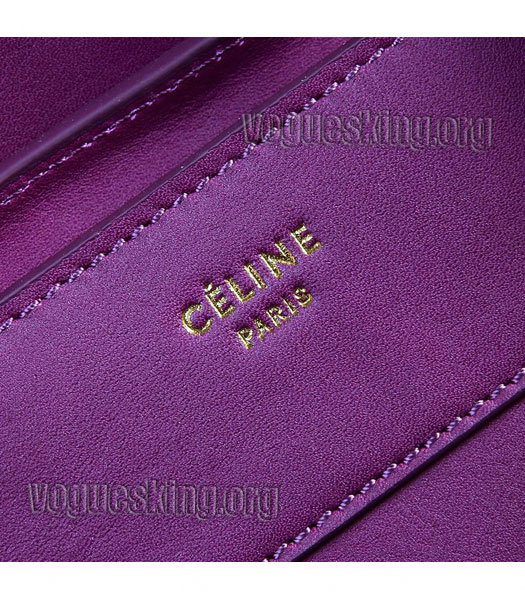 Celine Mini 30cm Purple Imported Leather Medium Tote Bag-4