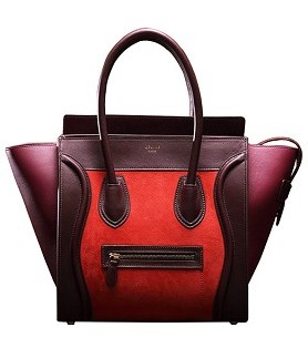 Celine Mini 30cm RedWine Red Original Leather Tote Bag
