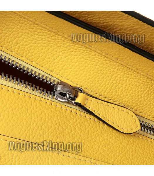 Celine Mini 30cm Yellow Litchi Pattern Leather Tote Bag-5