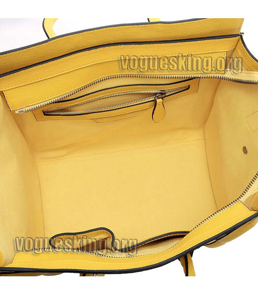 Celine Mini 30cm Yellow Litchi Pattern Leather Tote Bag-6