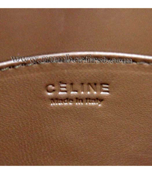 Celine Mini Boston Smile Tote Bag Light Coffee Calfskin Leather_White Suede Leather-7