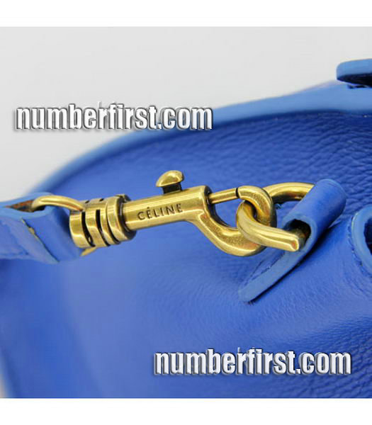 Celine Mini Smile Face Calfskin Leather Tote Handbag Blue-3