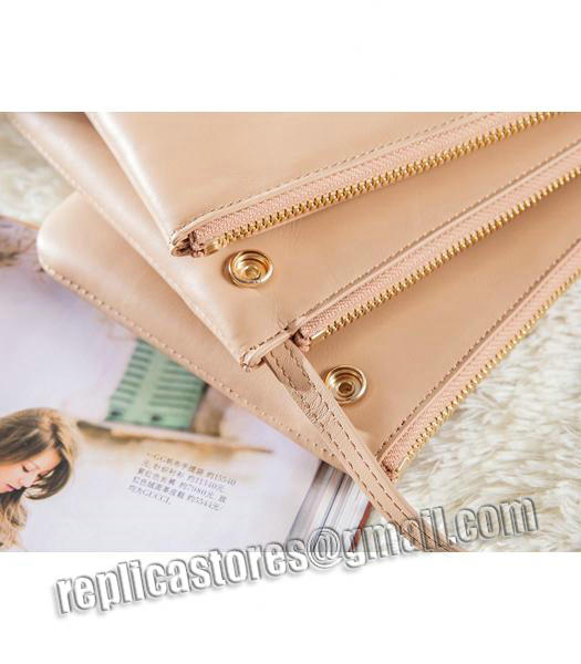 Celine Mini Trio Crossbody Messenger Bag Apricot Original Leather-5