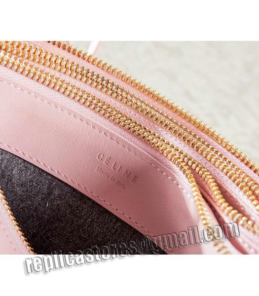 Celine Mini Trio Crossbody Messenger Bag Cherry Pink Original Leather-8