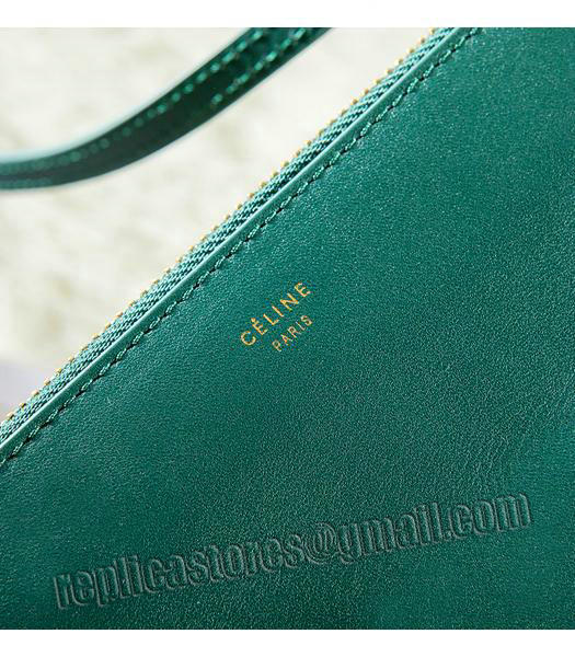 Celine Mini Trio Crossbody Messenger Bag Dark Green Original Leather-4
