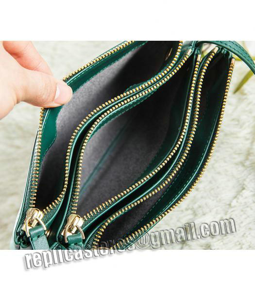 Celine Mini Trio Crossbody Messenger Bag Dark Green Original Leather-9