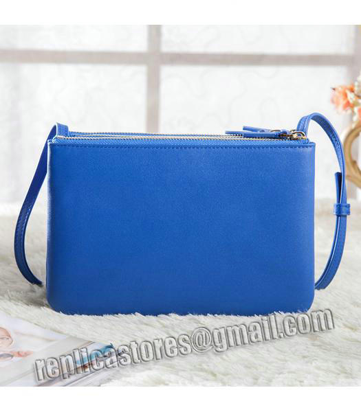 Celine Mini Trio Crossbody Messenger Bag Electric Blue Original Leather-2