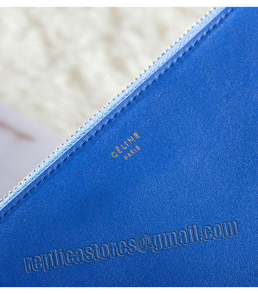 Celine Mini Trio Crossbody Messenger Bag Electric Blue Original Leather-3