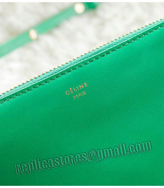 Celine Mini Trio Crossbody Messenger Bag Grass Green Original Leather-5
