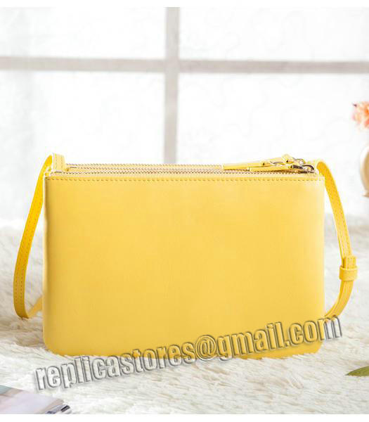 Celine Mini Trio Crossbody Messenger Bag Lemon Original Leather-2