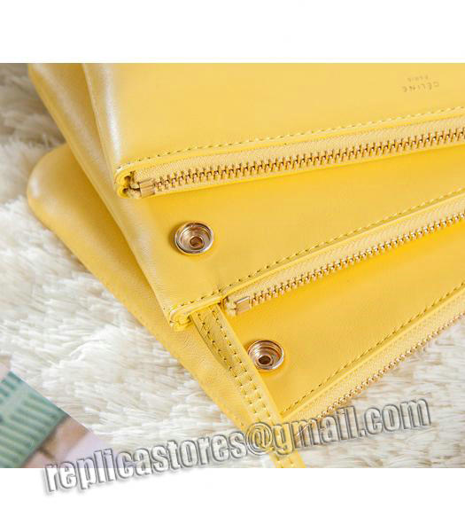 Celine Mini Trio Crossbody Messenger Bag Lemon Original Leather-5