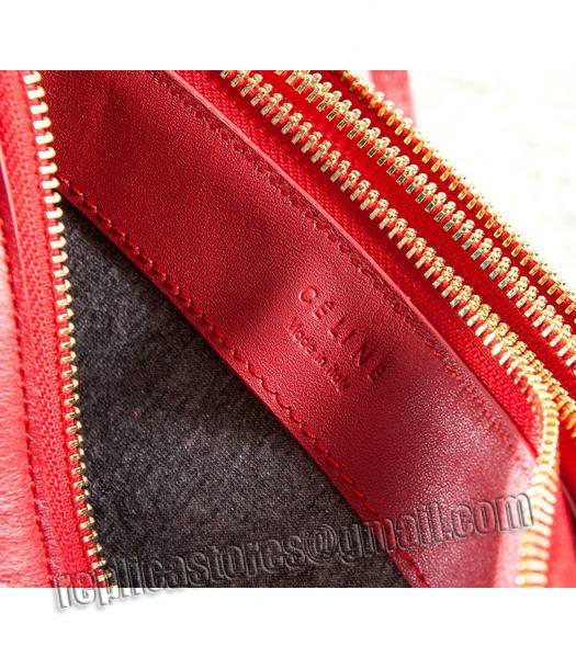 Celine Mini Trio Crossbody Messenger Bag Red Original Leather-8