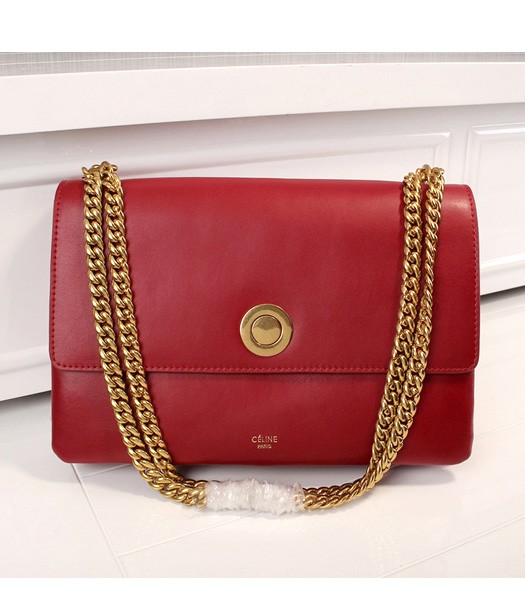 Celine Mini Trio Shoulder Bag Jujube Red Original Cow Leather