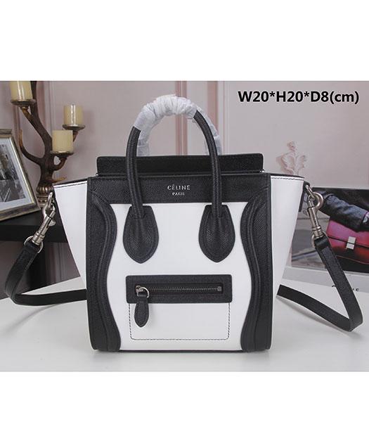 Celine Nano 20cm Black&White Leather Small Tote Bag