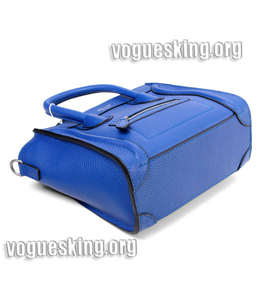 Celine Nano 20cm Small Tote Bag Dark Blue Litchi Pattern Imported Leather-3
