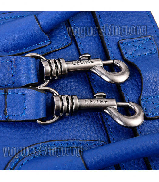 Celine Nano 20cm Small Tote Bag Dark Blue Litchi Pattern Imported Leather-5