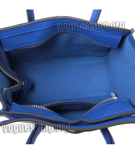 Celine Nano 20cm Small Tote Bag Dark Blue Litchi Pattern Imported Leather-6