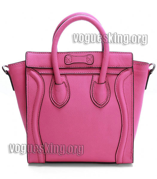 Celine Nano 20cm Small Tote Bag Pink Litchi Pattern Imported Leather-2