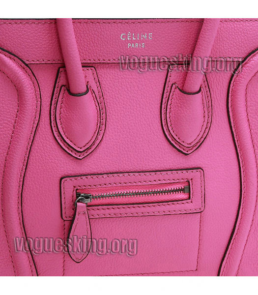 Celine Nano 20cm Small Tote Bag Pink Litchi Pattern Imported Leather-4