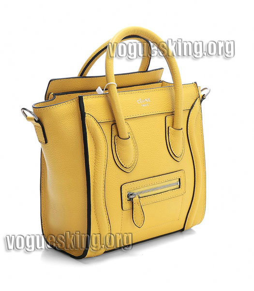 Celine Nano 20cm Small Tote Bag Yellow Litchi Pattern Imported Leather-1