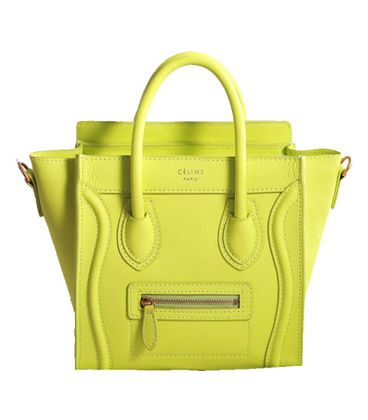 Celine Nano 20cm Small Tote Handbag Apple Yellow Original Leather