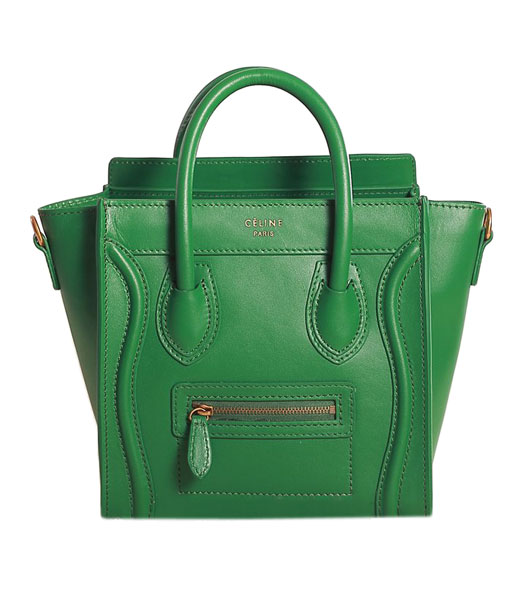 Celine Nano 20cm Small Tote Handbag Grass Green Original Leather