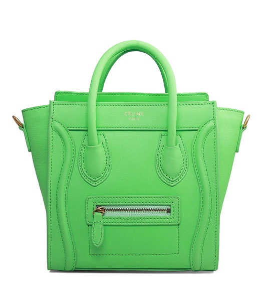 Celine Nano 20cm Small Tote Handbag Light Green Original Leather