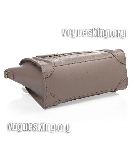 Celine Nano 20cm Small Tote Handbag Light Khaki Croc Veins/Original Leather-3