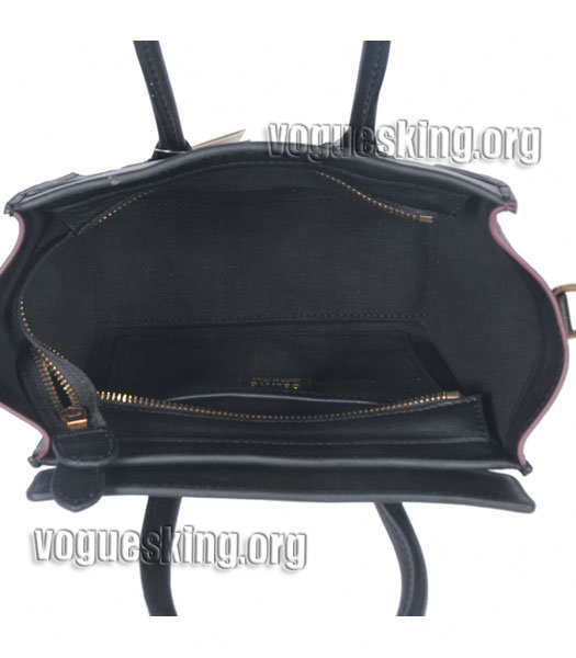 Celine Nano 20cm Small Tote Handbag Offwhite Snake Veins With Black/Wine Red Original Leather-6