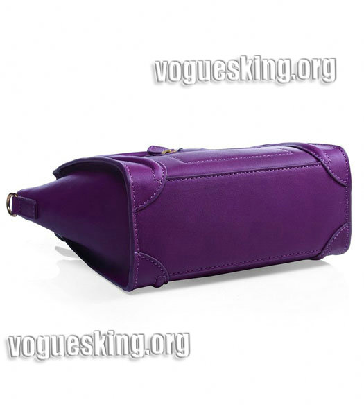 Celine Nano 20cm Small Tote Handbag Purple Imported Leather-3