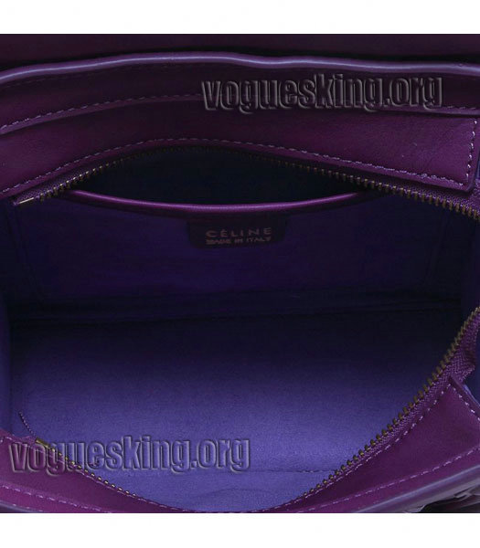 Celine Nano 20cm Small Tote Handbag Purple Imported Leather-6