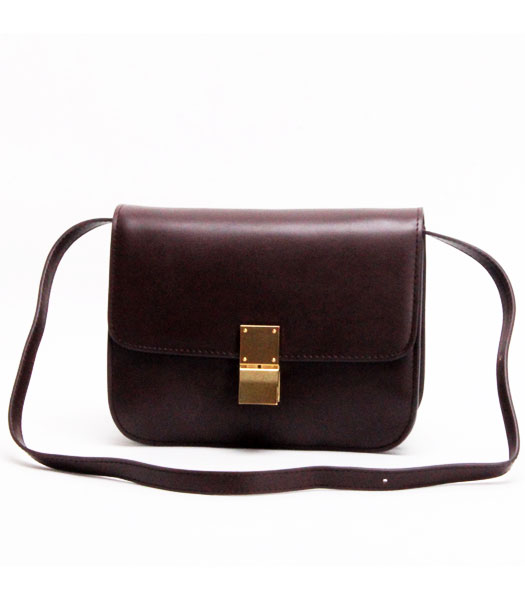 Celine New Dark Coffee Napa Leather Handbag