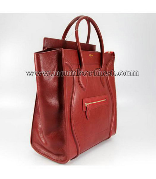 Celine New Fashion Tote Bag Jujube Red Oil Leather-1
