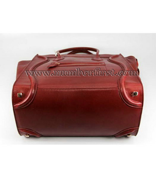 Celine New Fashion Tote Bag Jujube Red Oil Leather-4